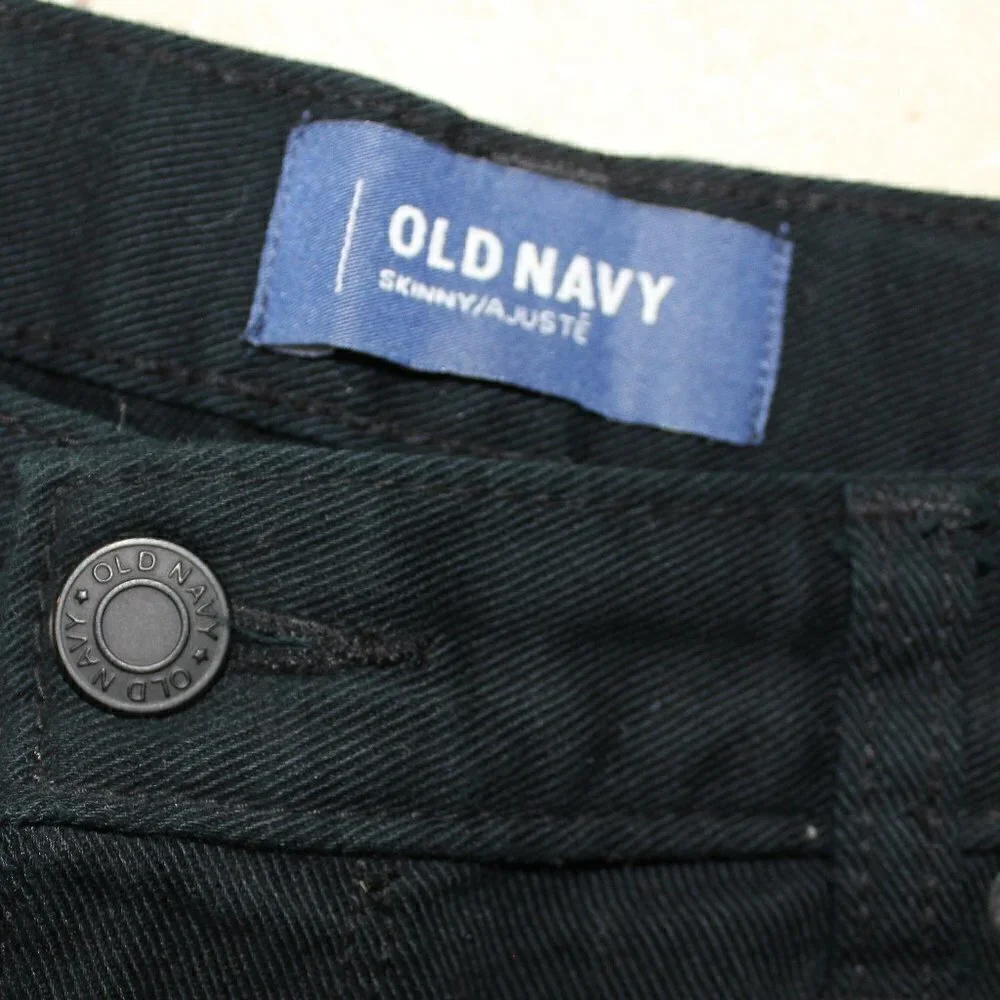 Old Navy Solid Black Jeans Size 18 Regular Skinny Adjustable Waist